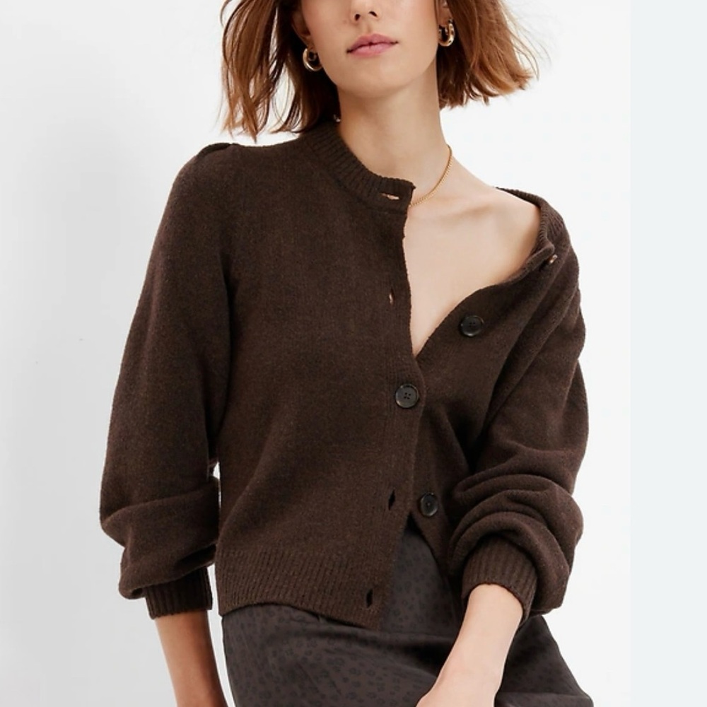 Gap CashSoft Puff Sleeve Cardigan. M tall.